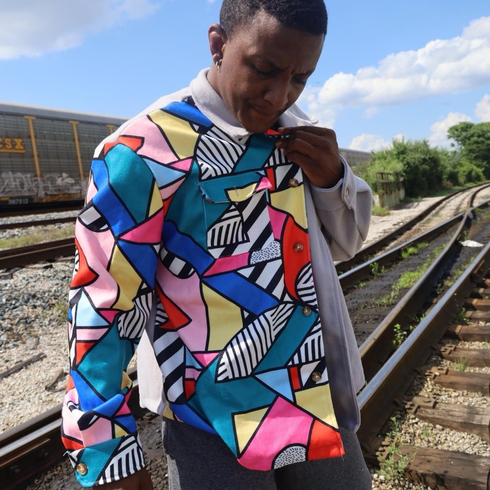 Colorful Geometric Patterned Jacket